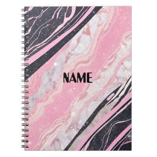 Schwarz-Rosa-Marmor-Notebook Notizblock