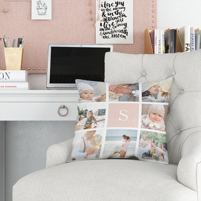 Schwarz-Rosa-Monogramm-FotoCollage Kissen (Von Creator hochgeladen)