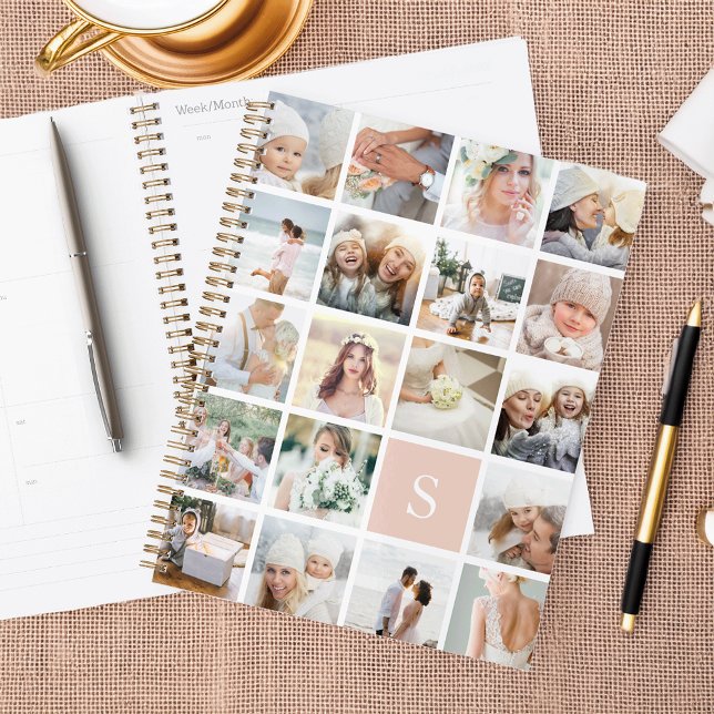 Schwarz-Rosa-Monogramm-FotoCollage Planer (Von Creator hochgeladen)