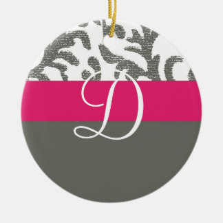 Schwarz-Rosa-Monogramm Keramikornament