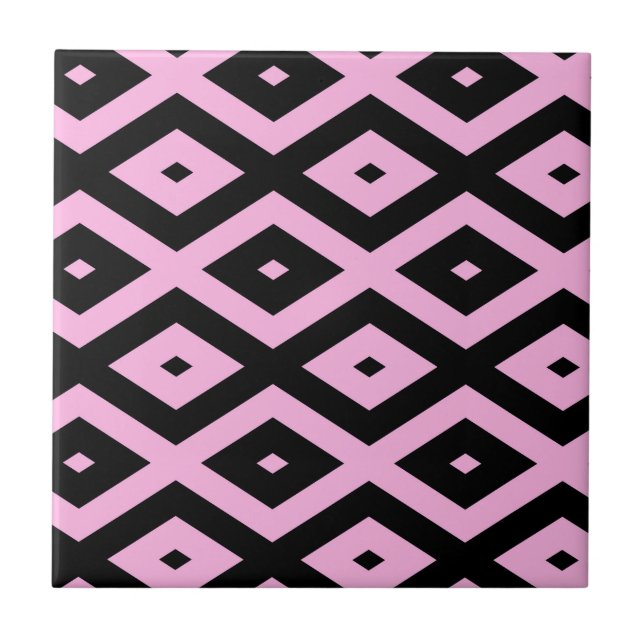 Schwarz-Rosa-Muster Fliese (Vorderseite)