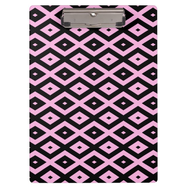 Schwarz-Rosa-Muster Klemmbrett (Vorderseite)