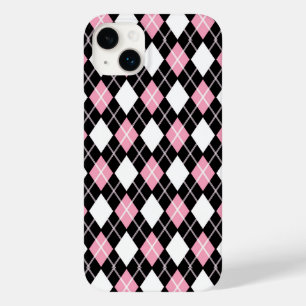 Schwarz/Rosa Nahtlose Raute Muster Case-Mate iPhone 14 Plus Hülle