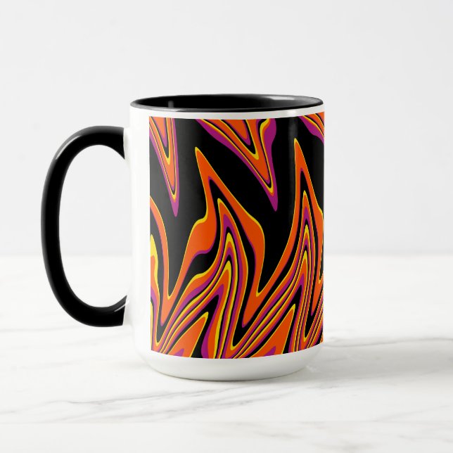 Schwarz, Rosa, Orange und Gelb Tasse (Links)