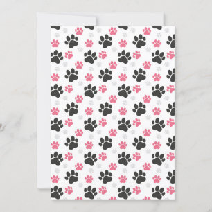 Schwarz-Rosa Paw Print Downer Puppy Lover Pets Einladung