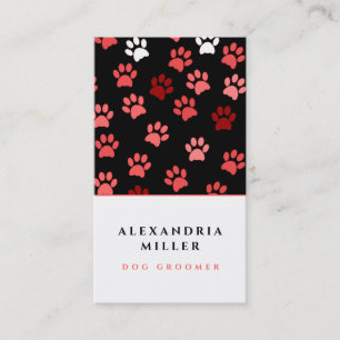 Schwarz-Rosa-Puppenkopfdruck Hundemrüger Visitenkarte