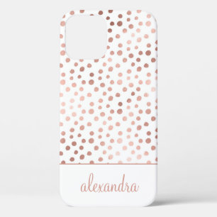 Schwarz Rosa - Rose Gold Polka Dot Monogramm Case-Mate iPhone Hülle