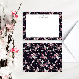 Schwarz-Rosa-Sakura-Blume, Musterdesign Mitteilungskarte