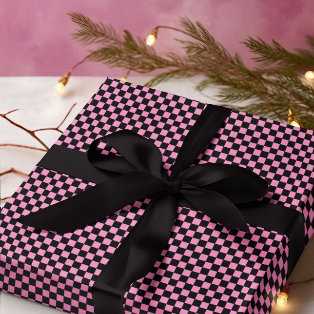 Schwarz-Rosa-Schachbrettmuster Seidenpapier (Awesome tissue paper comes in 10 lb & 18 lb thickness - use for gift wrapping or decoupage!)