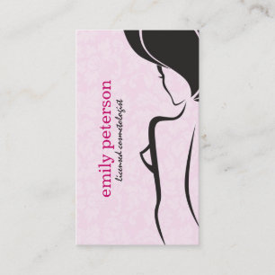 Schwarz/Rosa Schönheit/Kosmetologie-Design Visitenkarte
