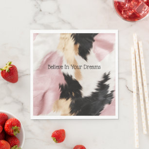 Schwarz Rosa Schwarzes Schwarzes Weiß Tier Serviette