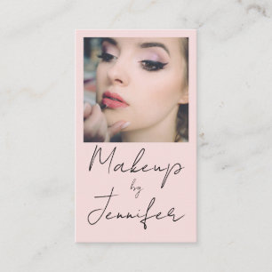 Schwarz-Rosa-Script-Foto Makeup Visitenkarte