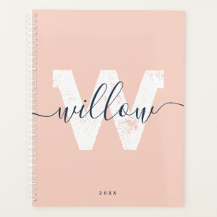 Schwarz-Rosa-Script-Typografie Planer