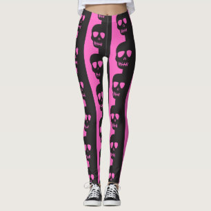 Schwarz-Rosa-Skulptur Leggings