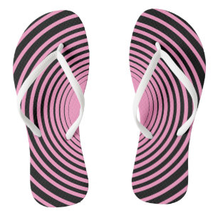 Schwarz-Rosa Streifen Flip Flops