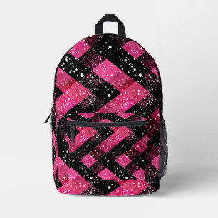 Schwarz-Rosa-Wände mit Glitzer-Look Bedruckter Rucksack