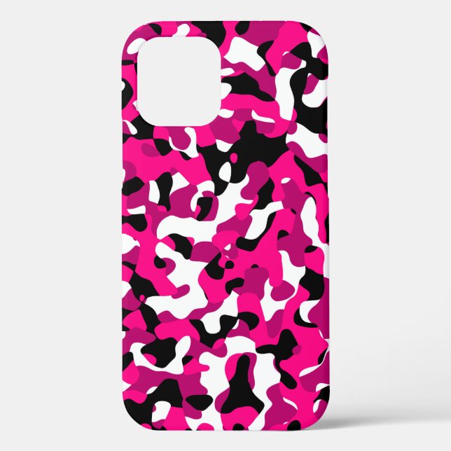 Schwarz-Rosa-Weiß-Camouflage Case-Mate iPhone Hülle (Rückseite)