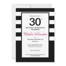 Schwarz, Rosa, weiße Streifen, 30. Party