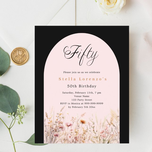 Schwarz-Rosa Wildblume Blumenbudget 50. Geburtstag (Von Creator hochgeladen)