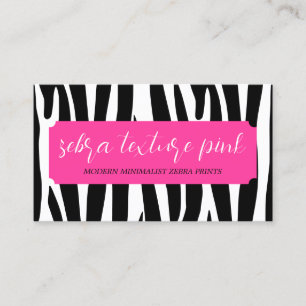 Schwarz Rosa Zebradruck Boutique Visitenkarte
