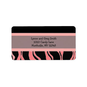 Schwarz-Rosa-Zebramuster Adressaufkleber