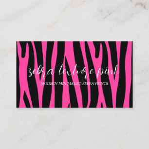 Schwarz Rosa Zebrastreifen Boutique Visitenkarte