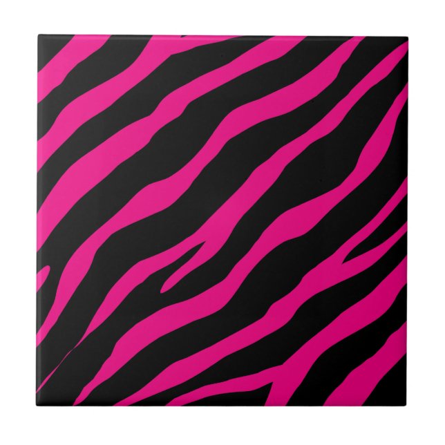 Schwarz-Rosa-Zebrastreifen Fliese (Vorderseite)