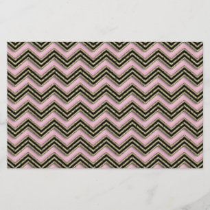 Schwarz-Rosa-Zigzag-Muster Briefpapier