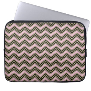 Schwarz-Rosa-Zigzag-Muster Laptopschutzhülle
