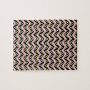 Schwarz-Rosa-Zigzag-Muster Puzzle