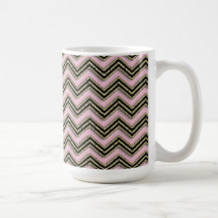 Schwarz-Rosa-Zigzag-Muster Tasse