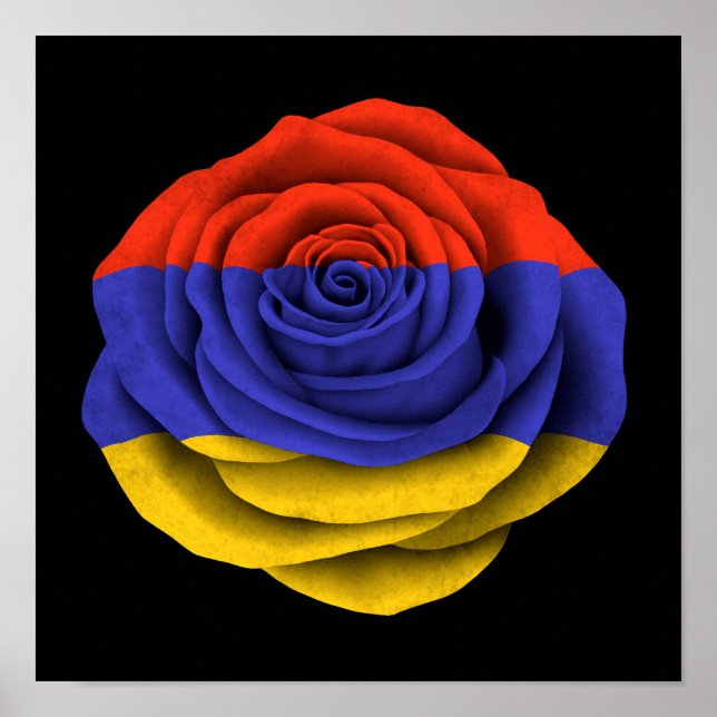 Schwarz-Rose-Flagge Armeniens Poster (Vorne)