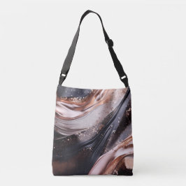 Schwarz-Rose-Gold-Hintergrund Tragetaschen Mit Langen Trägern