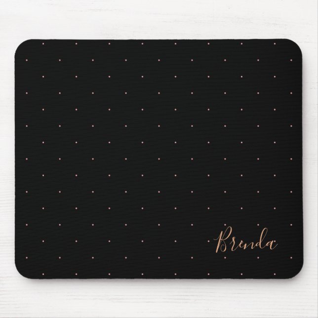 Schwarz-Rose-Gold-Muster Mousepad (Vorne)