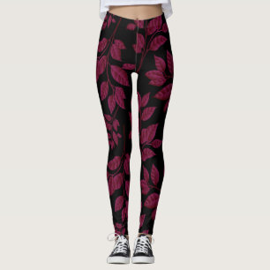 Schwarz-Rose-Quilt-Leggings Leggings