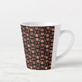 Schwarz-Roségold Art Deco kleine Latte-Tasse Milchtasse