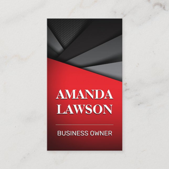 Schwarz-Rot | Abstrakte Panels Terminkarte (Vorderseite)