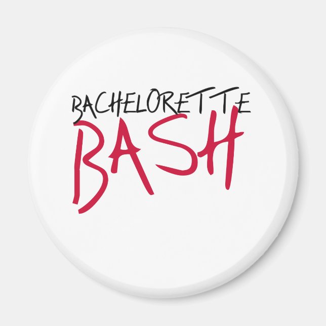 Schwarz/Rot-Bachelorette-Bash Magnet (Vorne)
