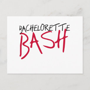 Schwarz/Rot-Bachelorette-Bash Postkarte