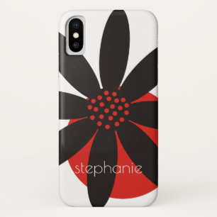 Schwarz-Rot-Blau-Blume und Blütenbezeichnung Case-Mate iPhone Hülle