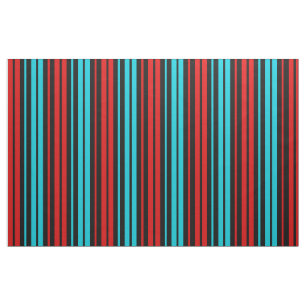 Schwarz Rot Blau Streifen Muster   Stoff