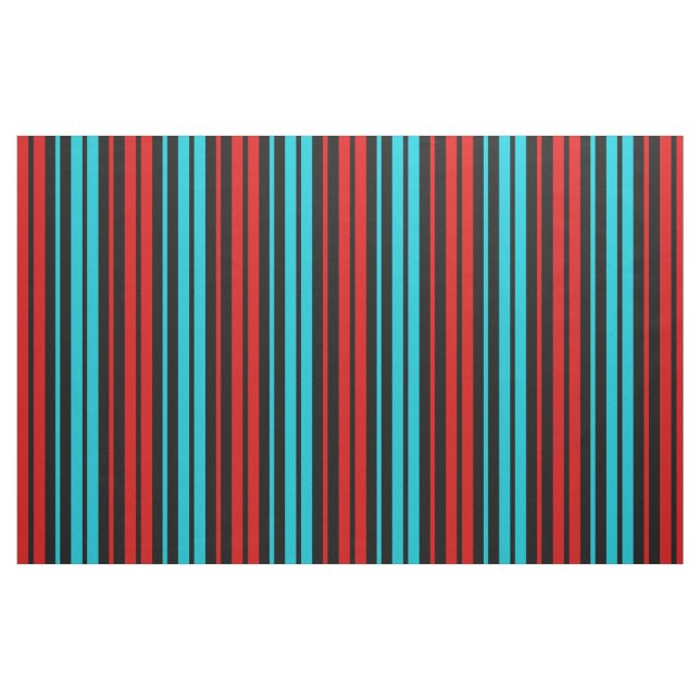 Schwarz Rot Blau Streifen Muster   Stoff (Fat Quarter (45,7 x 55,9 cm))