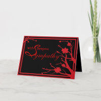 Schwarz-Rot-Blumenmuster-Beileid