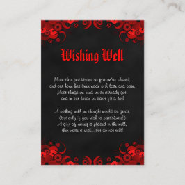 Schwarz Rot-Blütengotik Hochzeit wünschend gut Begleitkarte