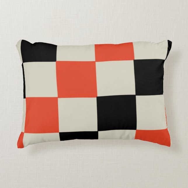 Schwarz/Rot Dekokissen (Vorderseite)