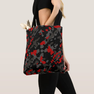Schwarz-Rot-Diagonal-Camouflage mit Contour-Linien