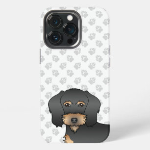 Schwarz-Rot-Drahtiger Dachshund Kopf und Pfoten iPhone 13 Pro Hülle