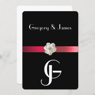 Schwarz-Rot-Elegant-Gay/Lesben-Einladung zur Hochz Einladung