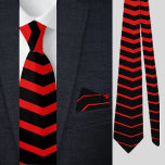 Schwarz-Rot-Farbstreifen Krawatte<br><div class="desc">Schwarz Rot farbenfroh gestreifte Halsbinsel.</div>