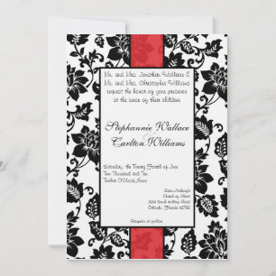 Schwarz/Rot-Flora-Damaskus-Hochzeitseinladung Einladung